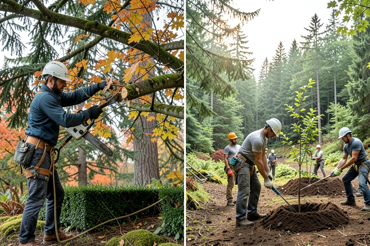 Tree preservation during construction in DuPont, Pierce County, WA - Identify trees to retain and their protection zones