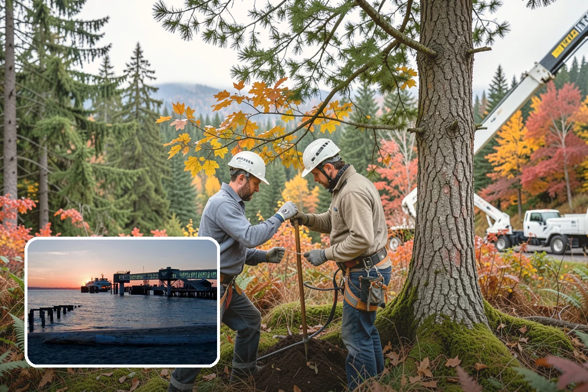 Tree preservation during construction in Edmonds, Snohomish County, WA - Protects valued trees during projects
