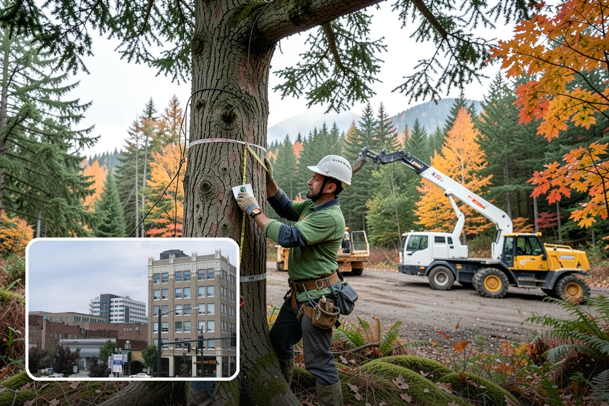 Tree preservation during construction in Everett, Snohomish County, WA - Protects valued trees during projects