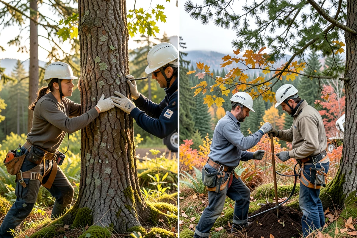 Tree preservation during construction in Fircrest, Pierce County, WA - Identify trees to retain and their protection zones