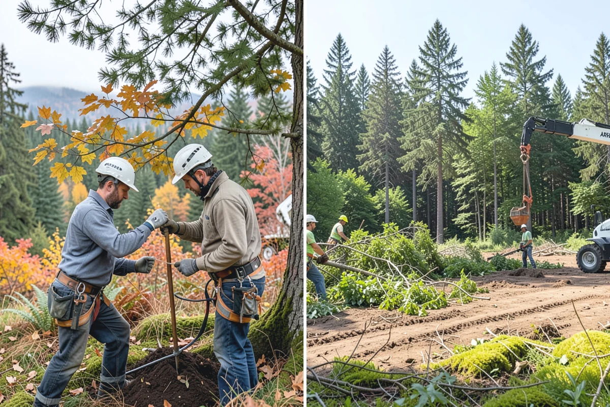 Tree preservation during construction in Hamilton, Skagit County, WA - Identify trees to retain and their protection zones