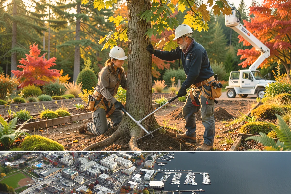 Tree preservation during construction in Kirkland, King County, WA - This service can be performed year-round in Puget Sound but requires careful monitoring during wet seasons to prevent soil...