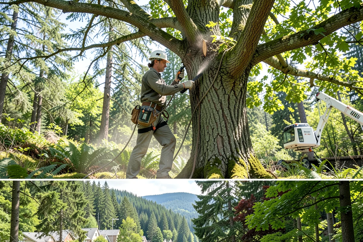 Tree preservation during construction in Lake Forest Park, King County, WA - This service can be performed year-round in Puget Sound but requires careful monitoring during wet seasons to prevent soil...
