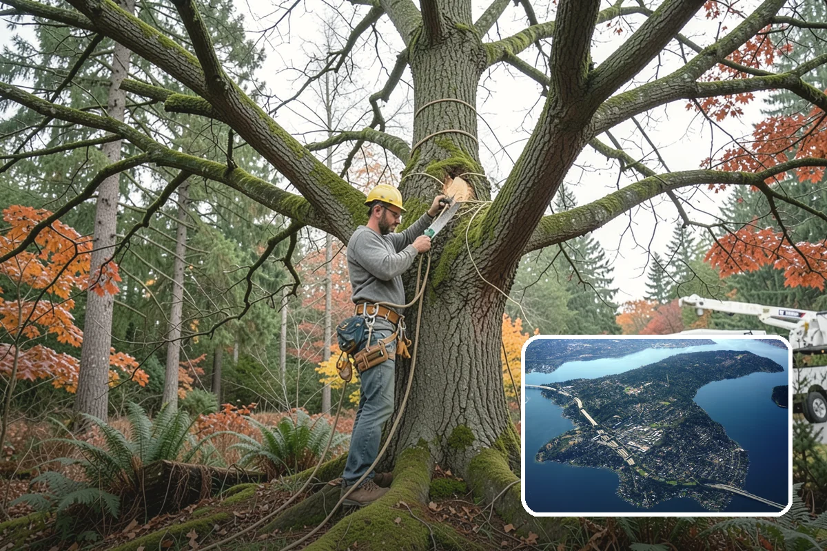 Tree preservation during construction in Mercer Island, King County, WA - Protects valued trees during projects