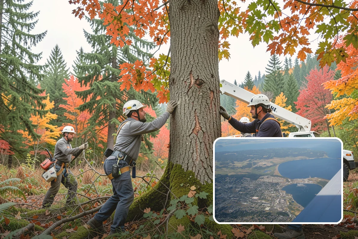 Tree preservation during construction in Oak Harbor, Island County, WA - Protects valued trees during projects