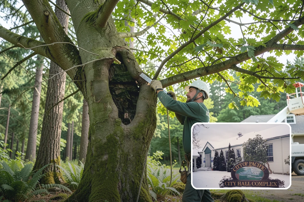 Tree preservation during construction in Pacific, King County, WA - Protects valued trees during projects