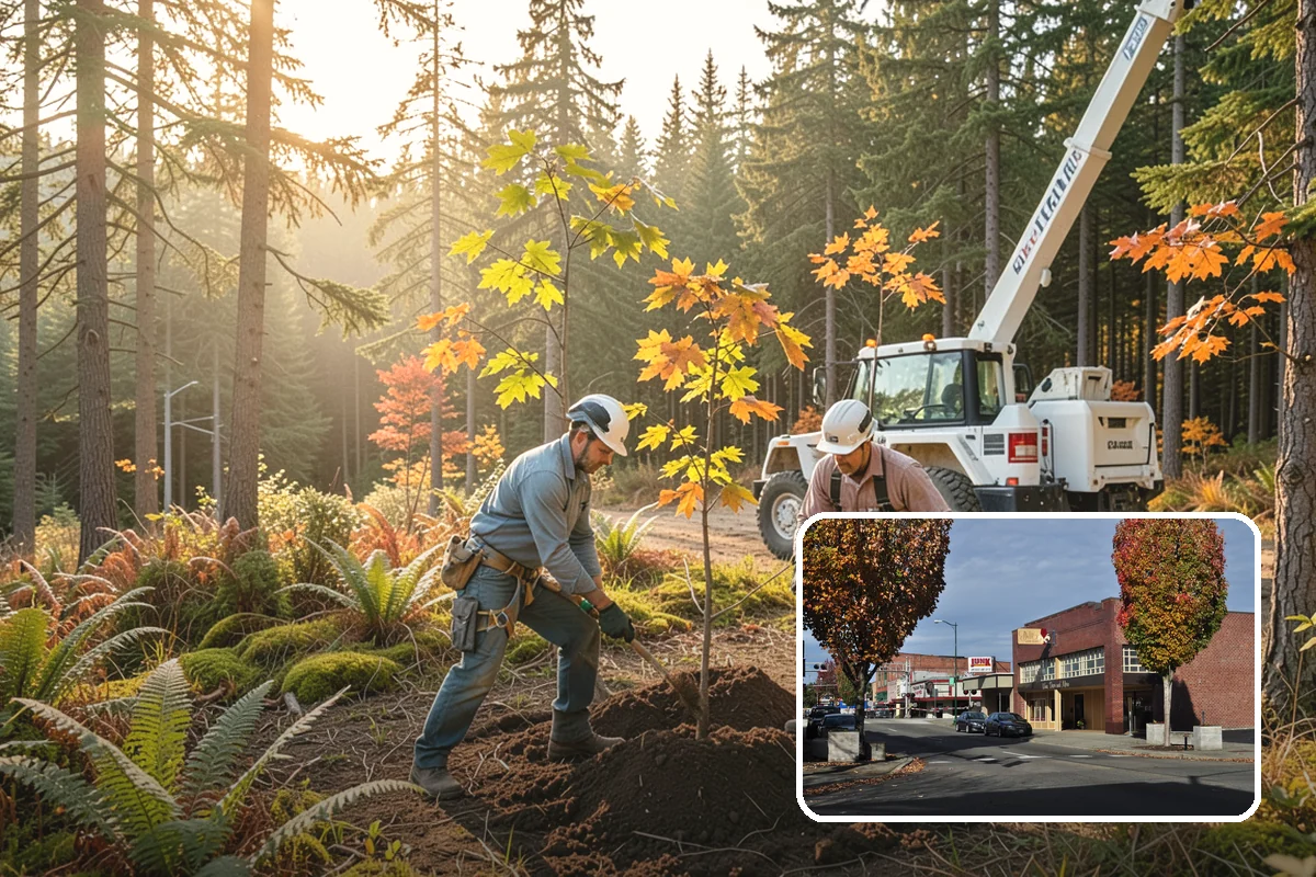 Tree preservation during construction in Puyallup, Pierce County, WA - Protects valued trees during projects