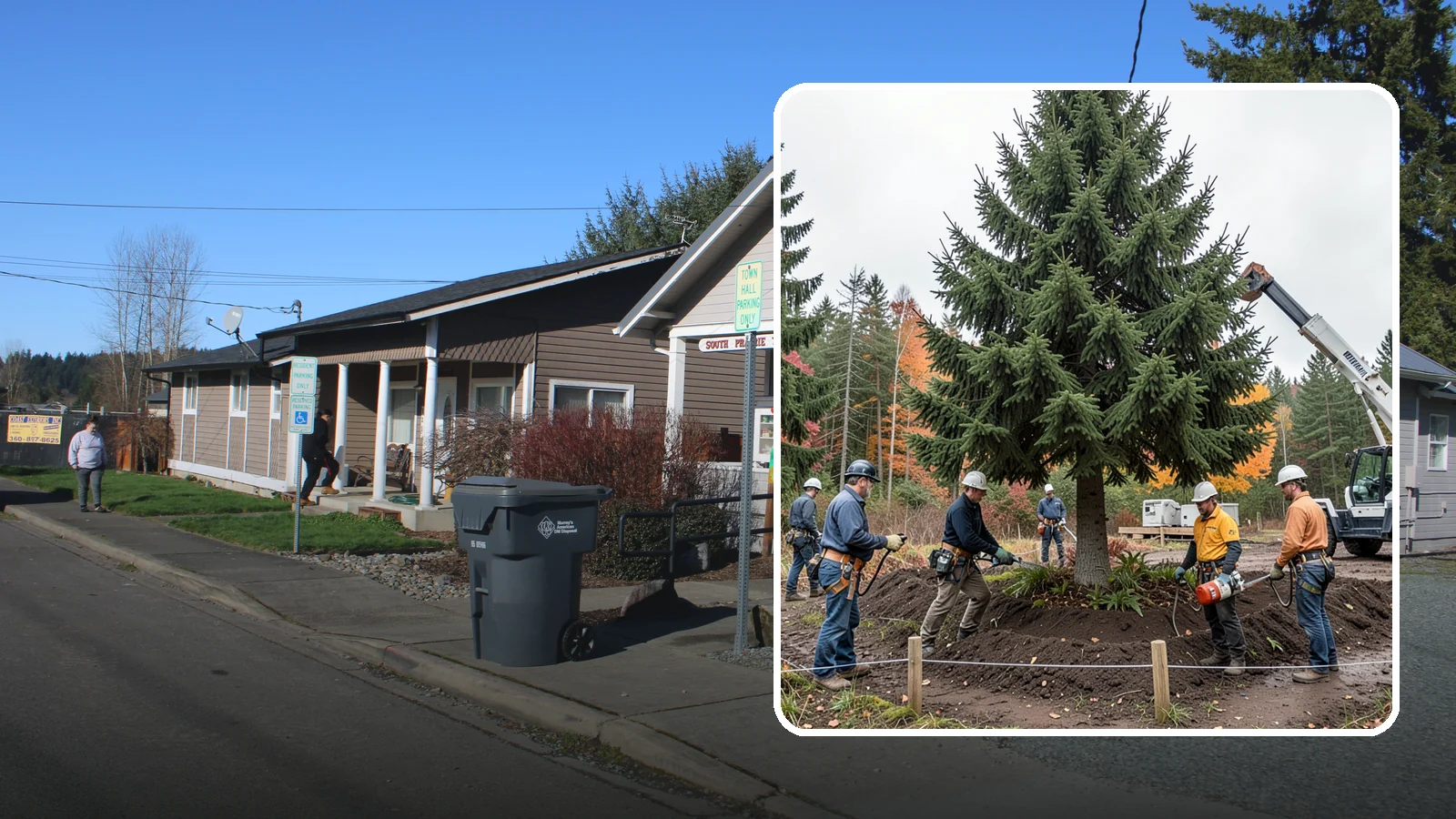 Tree preservation during construction in South Prairie, Pierce County, WA - Measures to protect trees throughout construction.