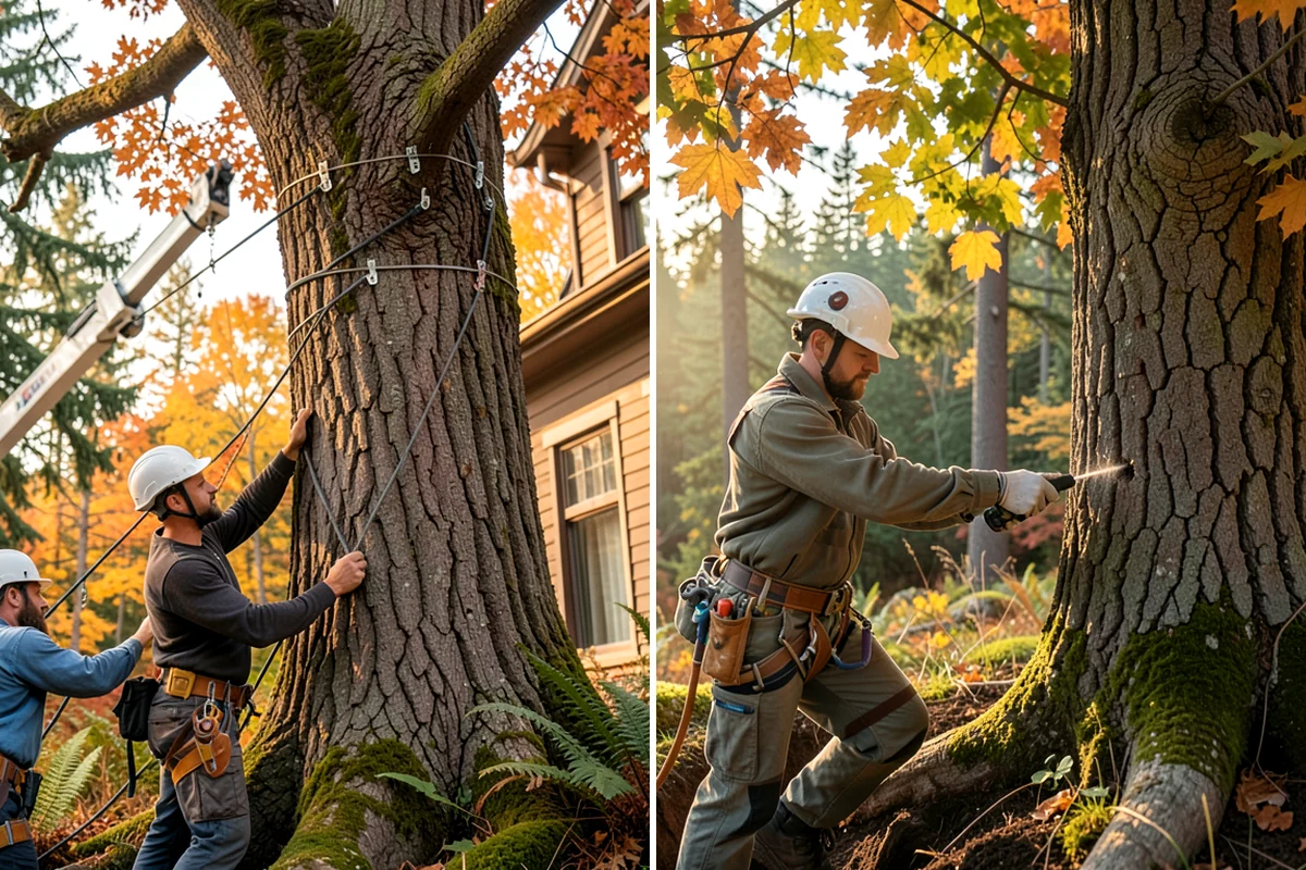 Tree preservation planning in Clyde Hill, King County, WA - Inspect the tree and its site