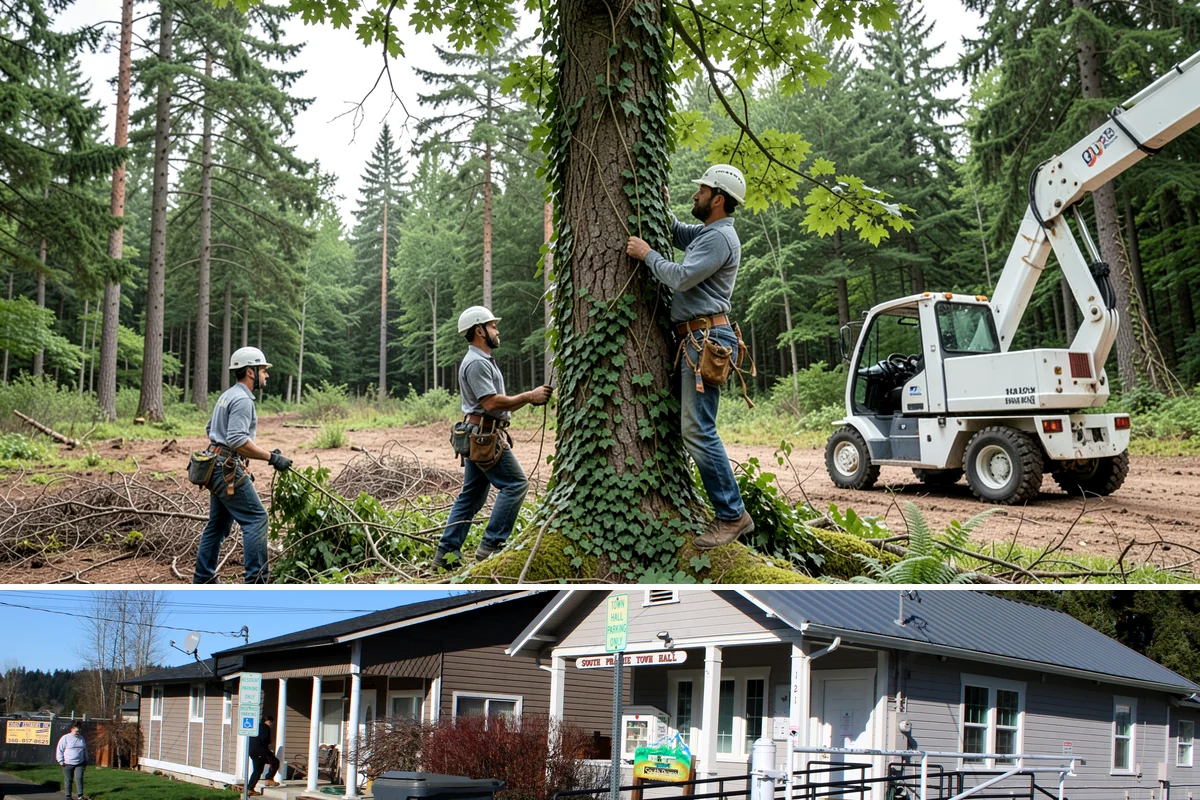 Tree Removal in South Prairie, Pierce County, WA - Tree removal can be performed year-round in the Puget Sound climate but is often scheduled during drier months to ensure stable...