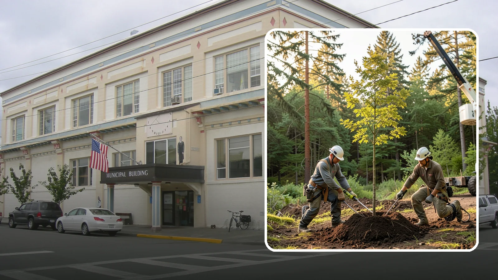 Tree replacement in Anacortes, Skagit County, WA - The replanting of trees to replace those removed.