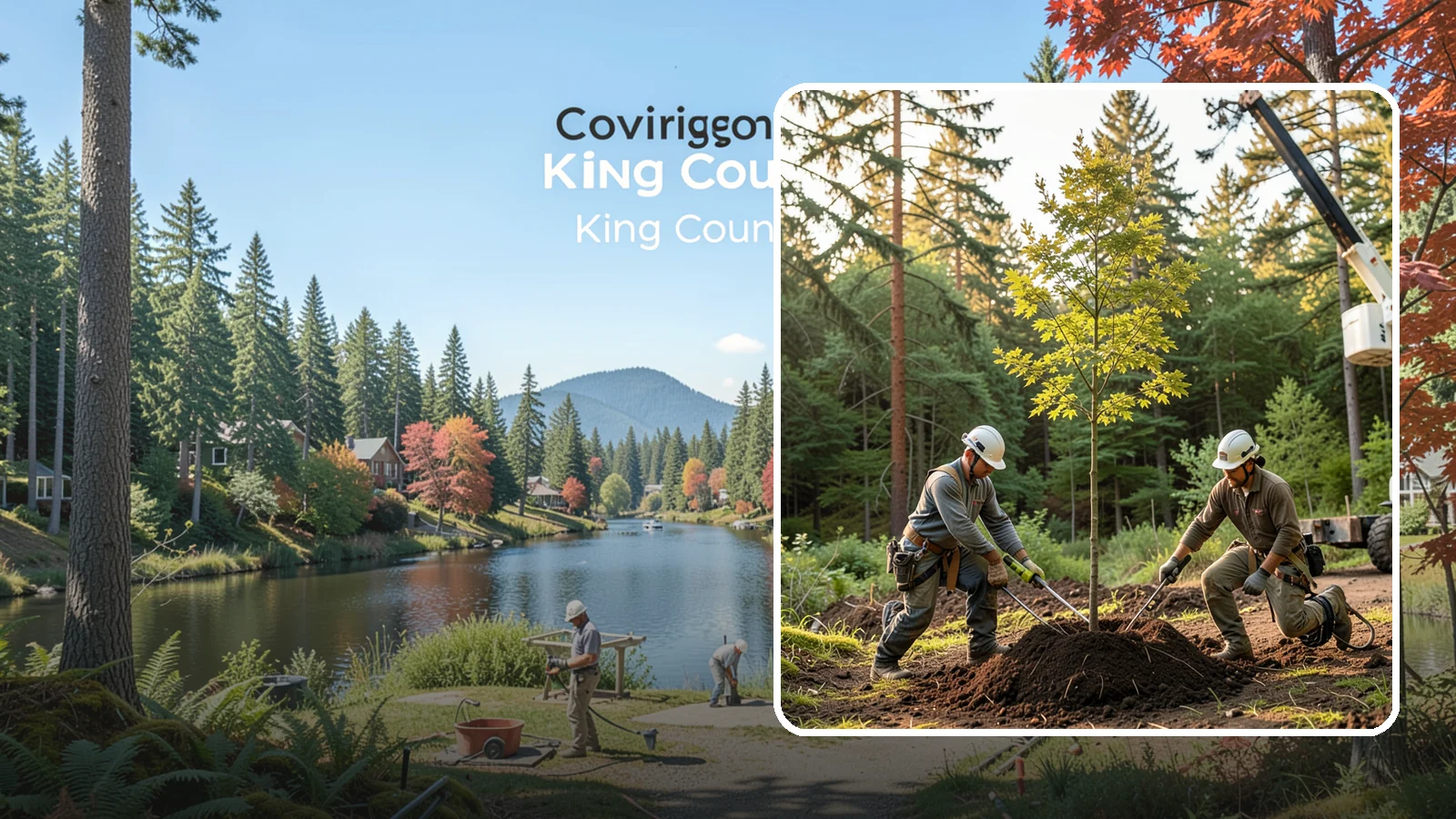 Tree replacement in Covington, King County, WA - The replanting of trees to replace those removed.