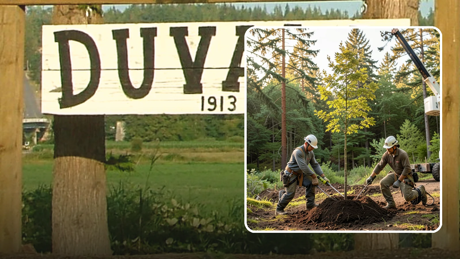 Tree replacement in Duvall, King County, WA - The replanting of trees to replace those removed.