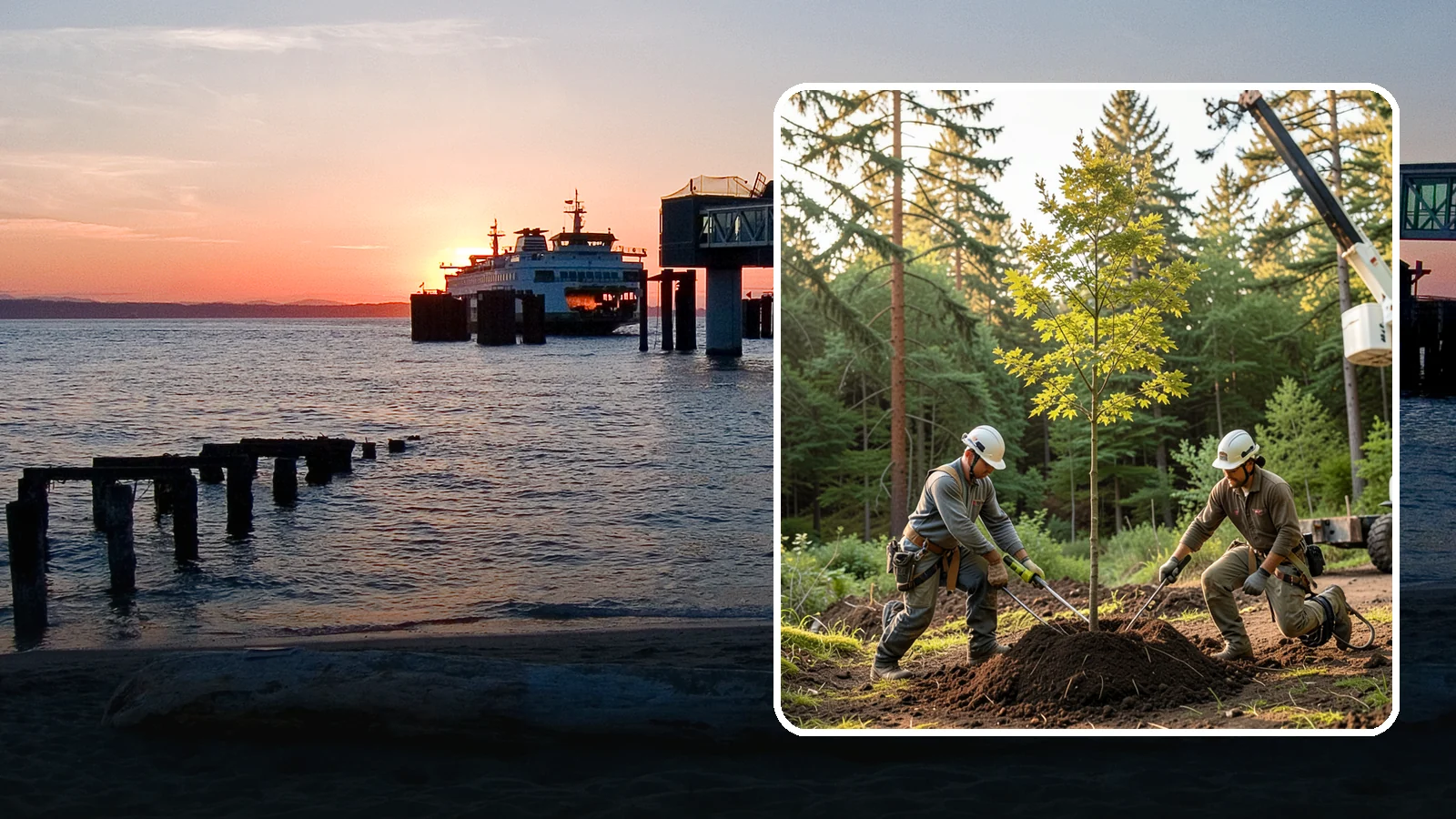 Tree replacement in Edmonds, Snohomish County, WA - The replanting of trees to replace those removed.