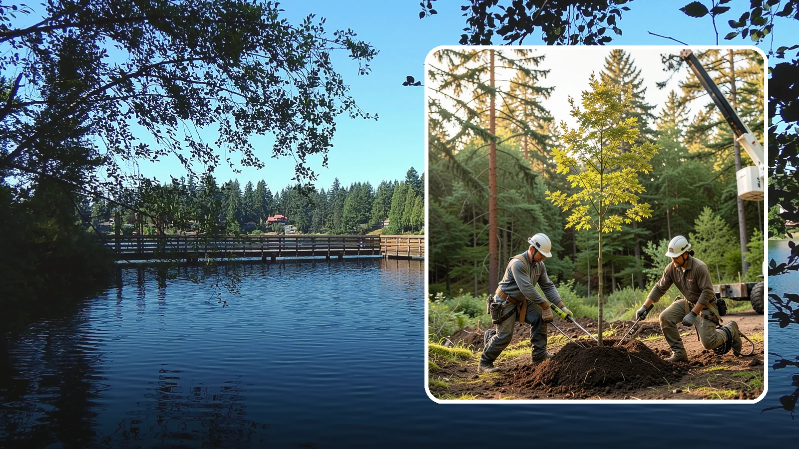 Tree replacement in Federal Way, King County, WA - The replanting of trees to replace those removed.