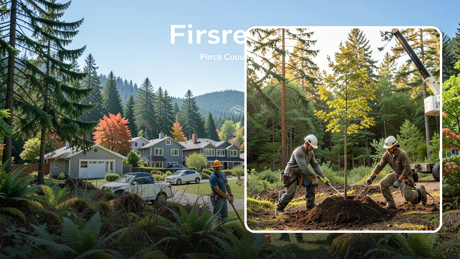 Tree replacement in Fircrest, Pierce County, WA - The replanting of trees to replace those removed.