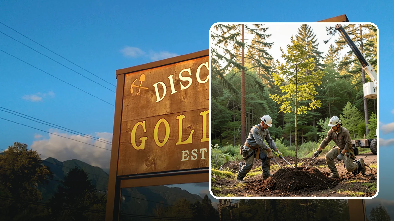 Tree replacement in Gold Bar, Snohomish County, WA - The replanting of trees to replace those removed.