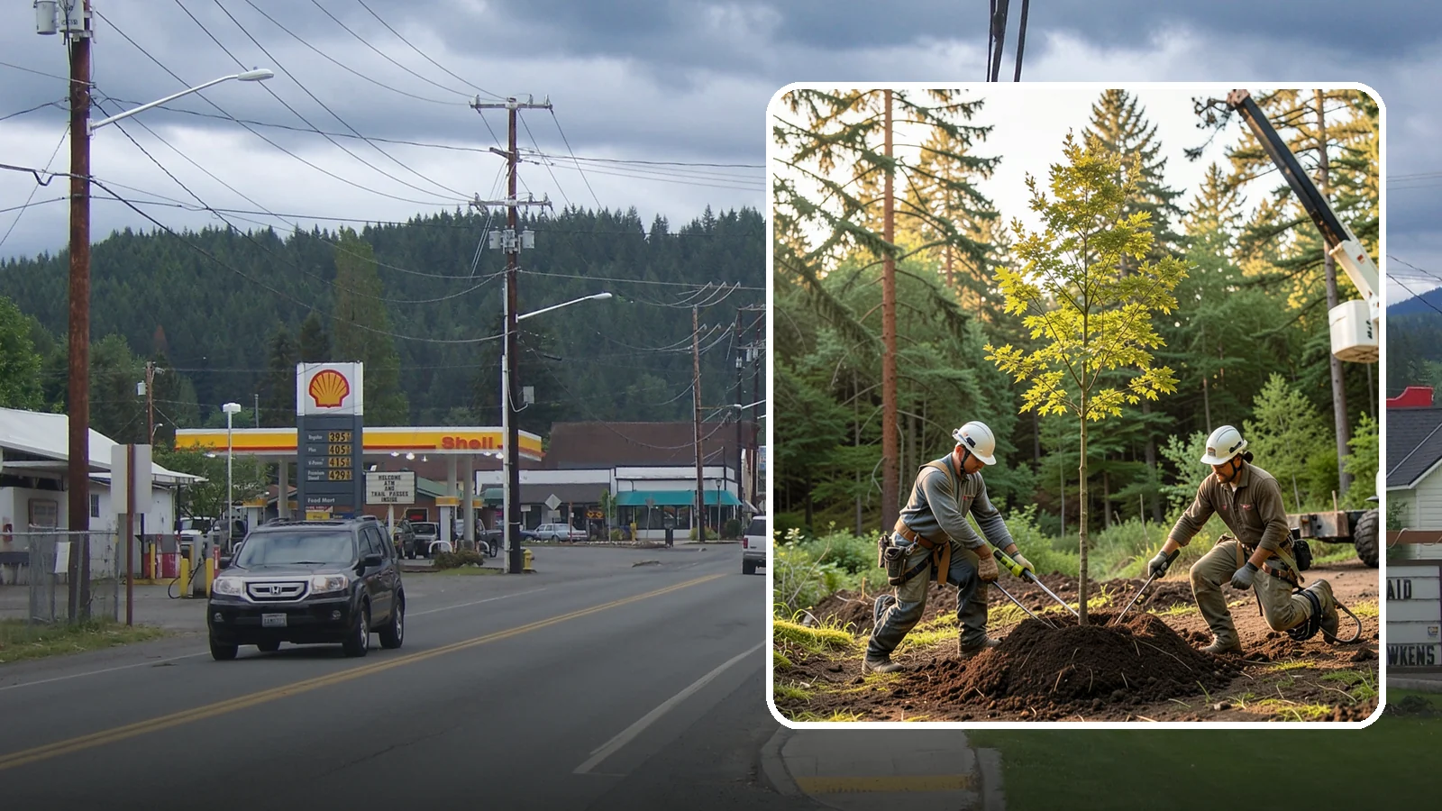Tree replacement in Granite Falls, Snohomish County, WA - The replanting of trees to replace those removed.
