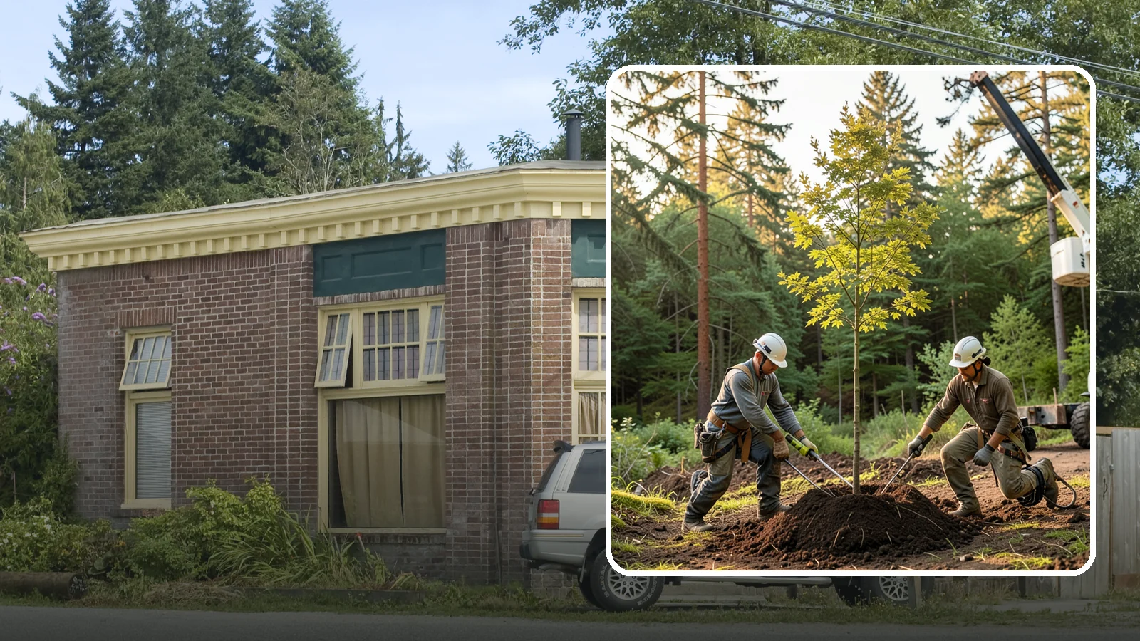 Tree replacement in Hamilton, Skagit County, WA - The replanting of trees to replace those removed.