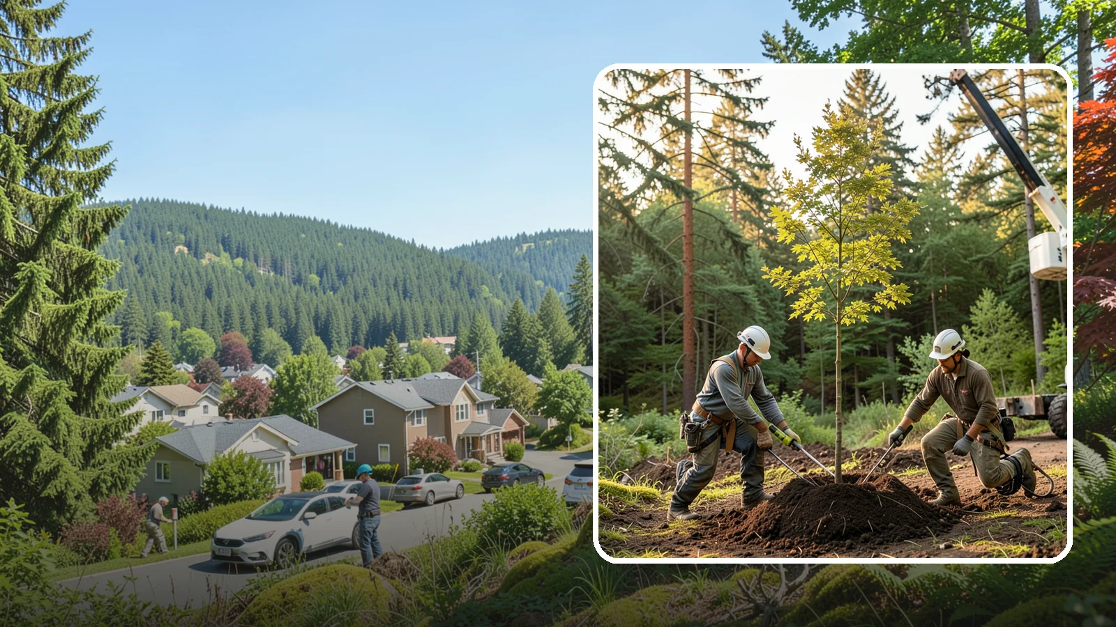 Tree replacement in Index, Snohomish County, WA - The replanting of trees to replace those removed.