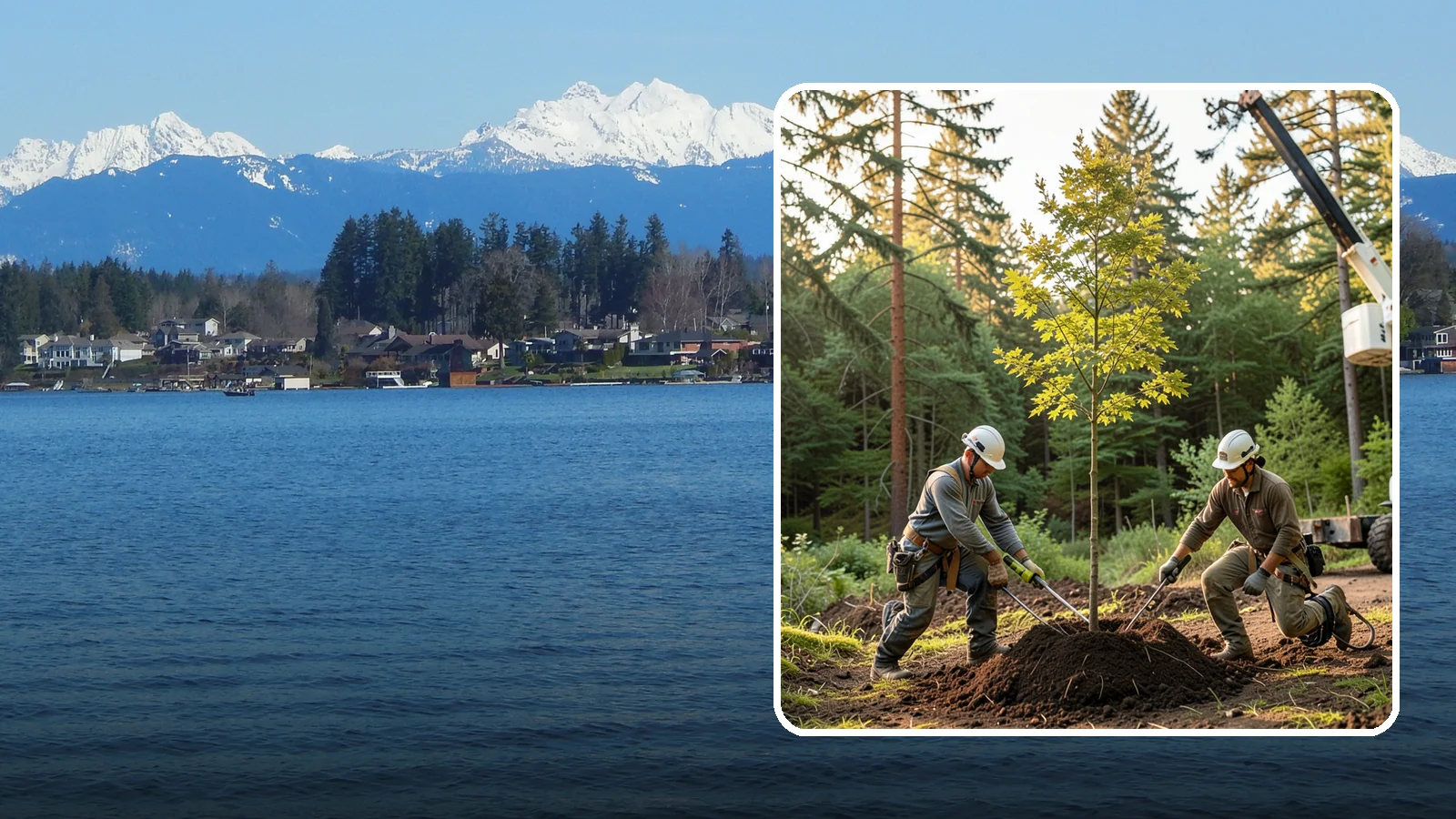 Tree replacement in Lake Stevens, Snohomish County, WA - The replanting of trees to replace those removed.