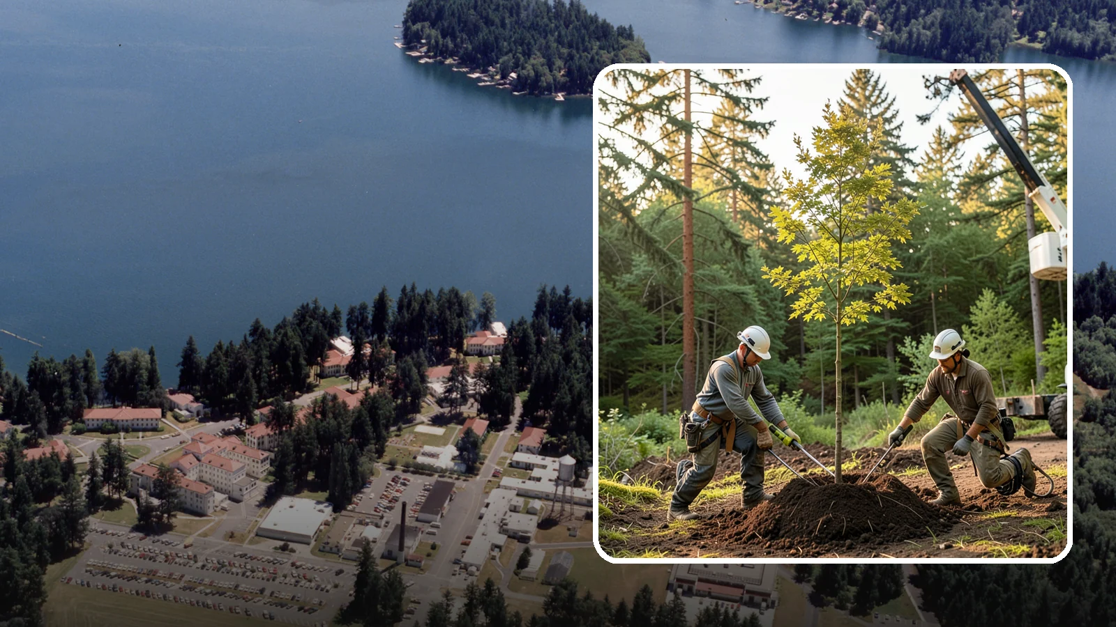 Tree replacement in Lakewood, Pierce County, WA - The replanting of trees to replace those removed.