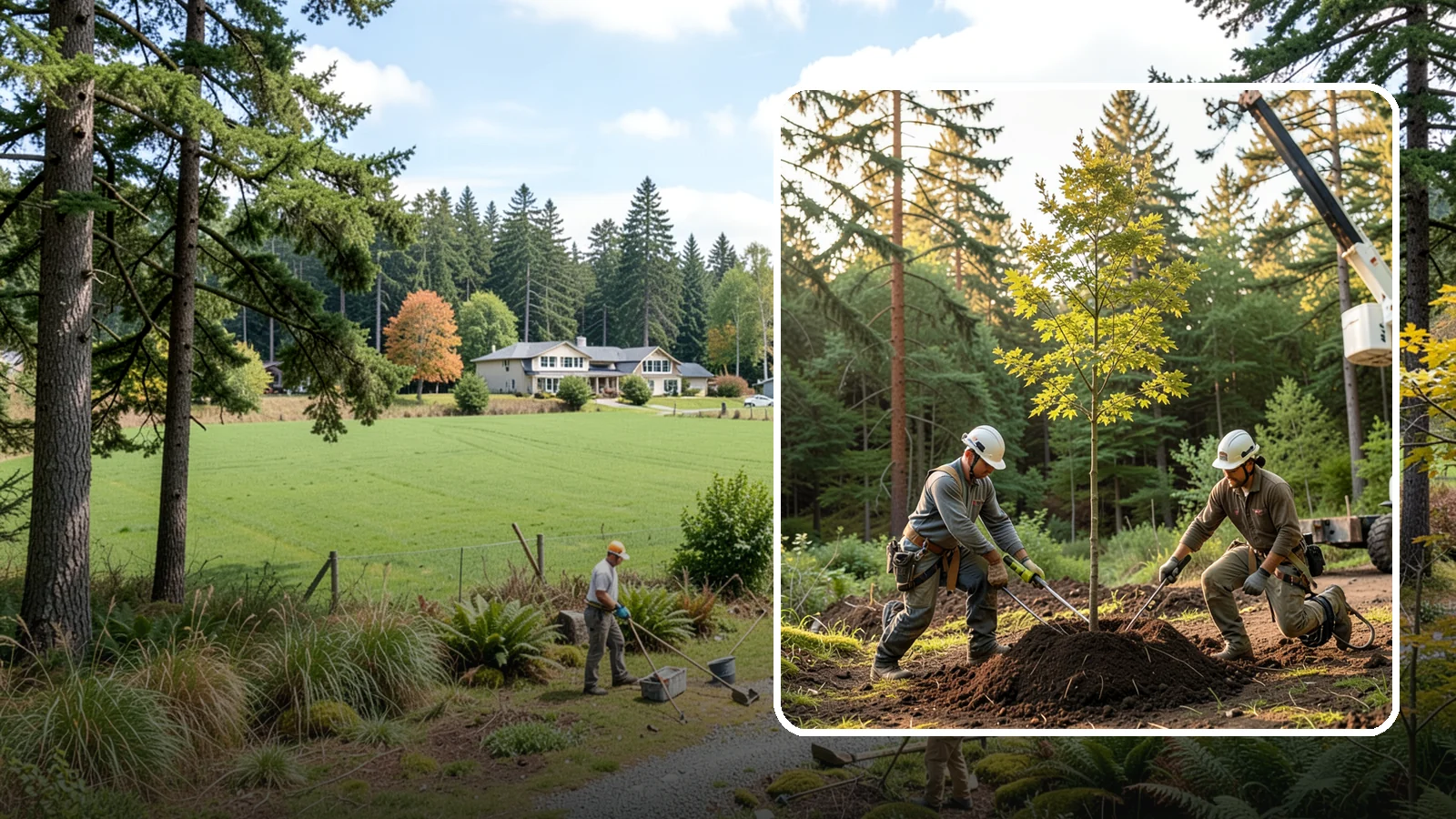 Tree replacement in Lyman, Skagit County, WA - The replanting of trees to replace those removed.