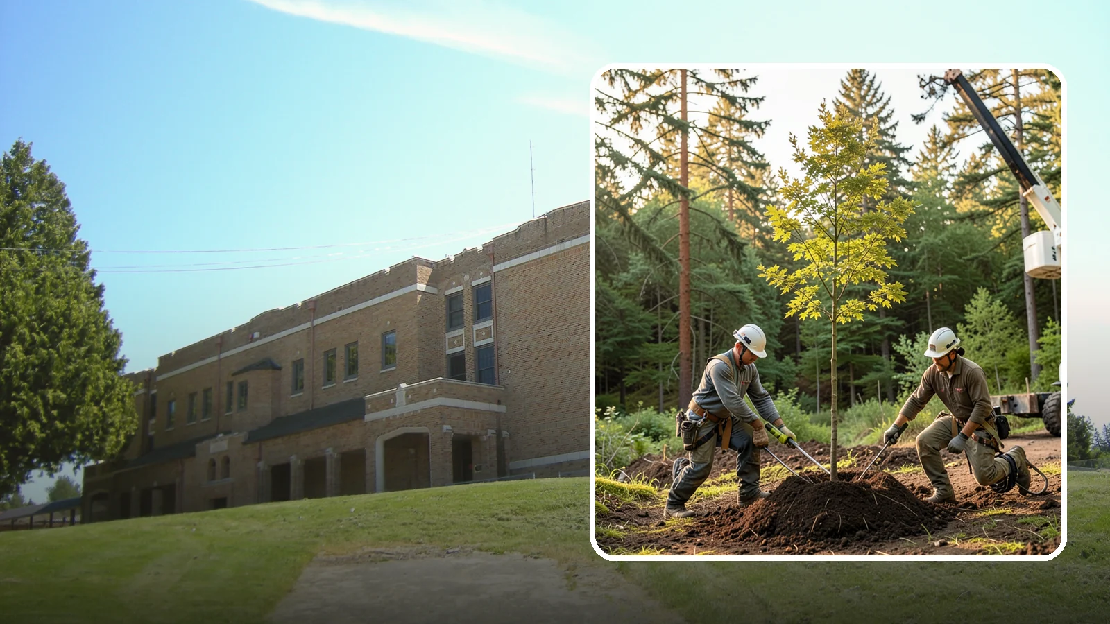 Tree replacement in Maple Valley, King County, WA - The replanting of trees to replace those removed.