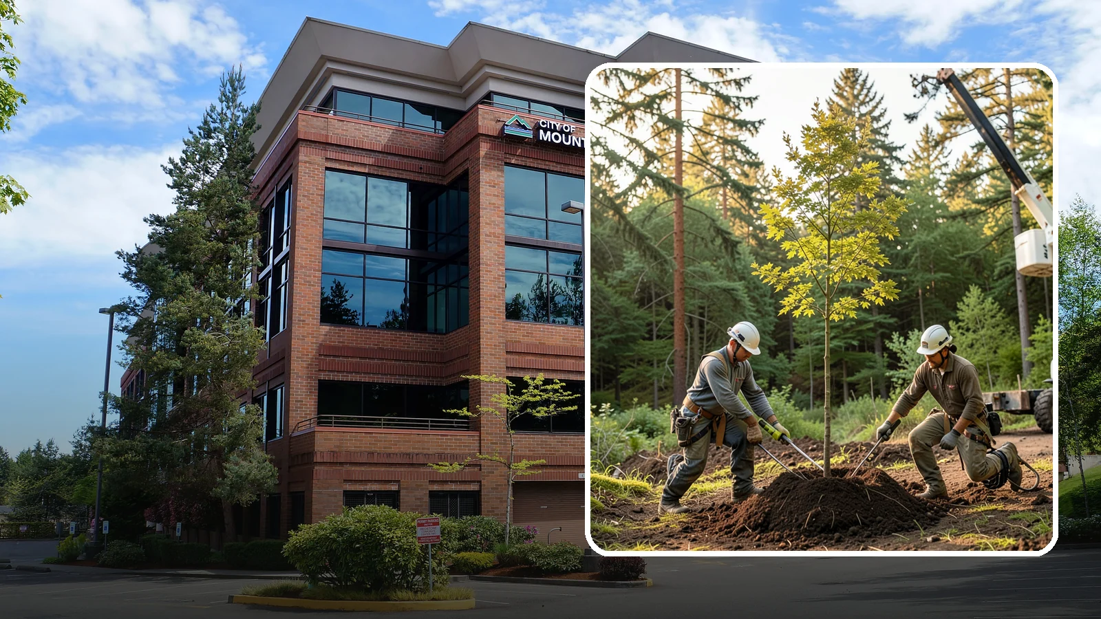Tree replacement in Mountlake Terrace, Snohomish County, WA - The replanting of trees to replace those removed.