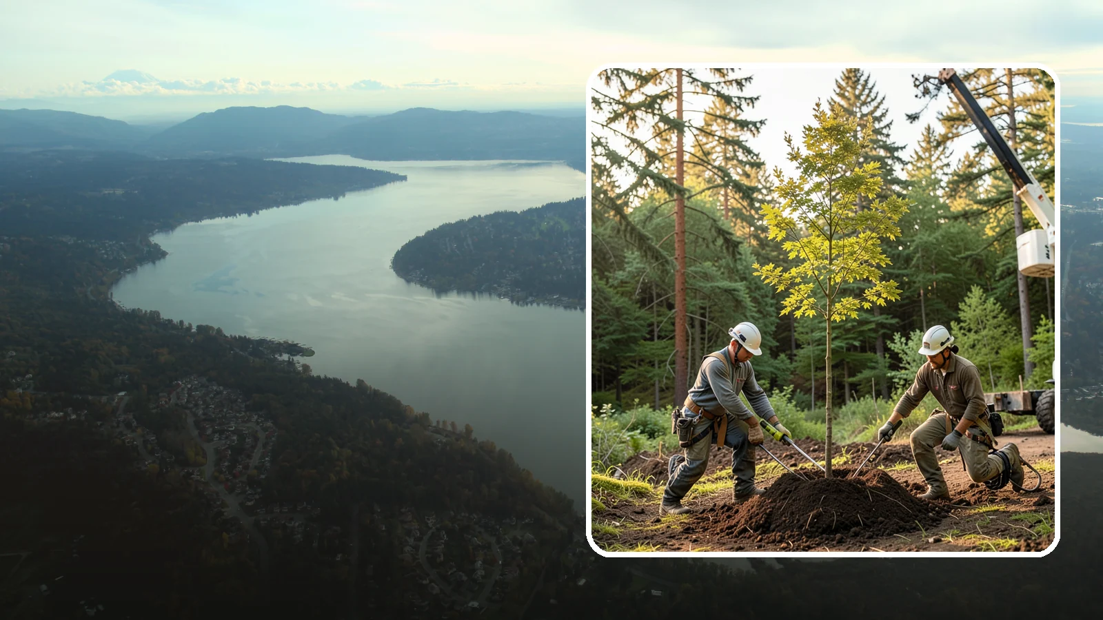Tree replacement in Sammamish, King County, WA - The replanting of trees to replace those removed.