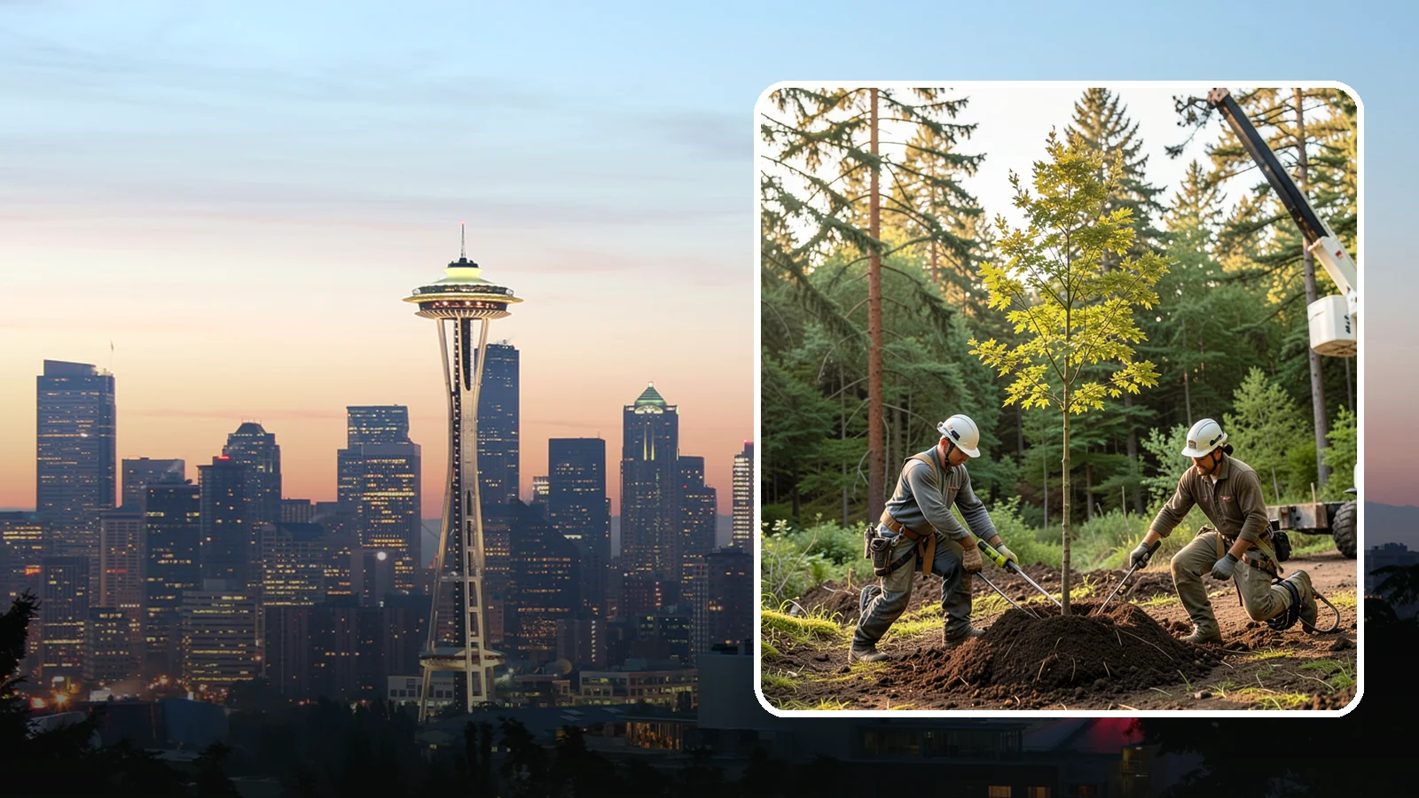 Tree replacement in Seattle, King County, WA - The replanting of trees to replace those removed.