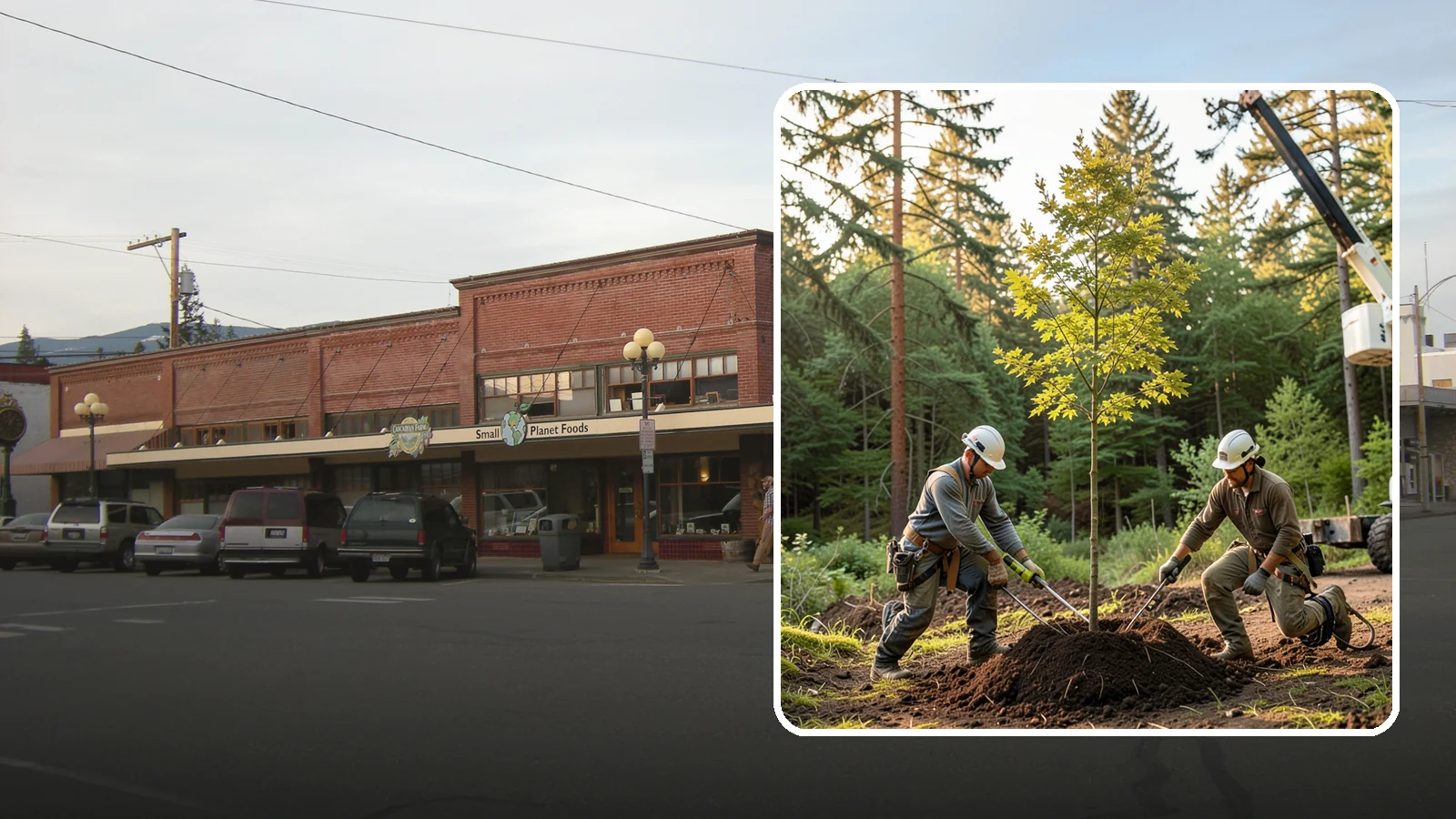 Tree replacement in Sedro-Woolley, Skagit County, WA - The replanting of trees to replace those removed.