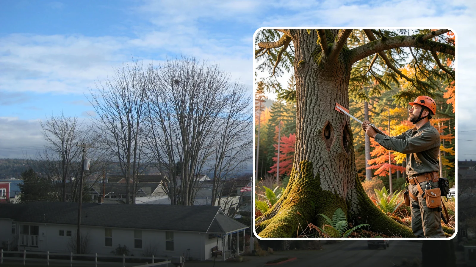 Tree risk assessment in Langley, Island County, WA - A structured assessment of the likelihood and consequences of tree failure.