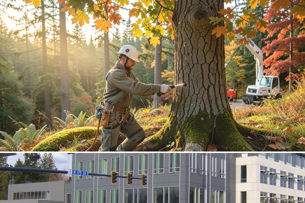 Tree risk assessment in Shoreline, King County, WA - This assessment can be performed year-round in the Puget Sound climate but may require adjusted scheduling for frozen ground that...