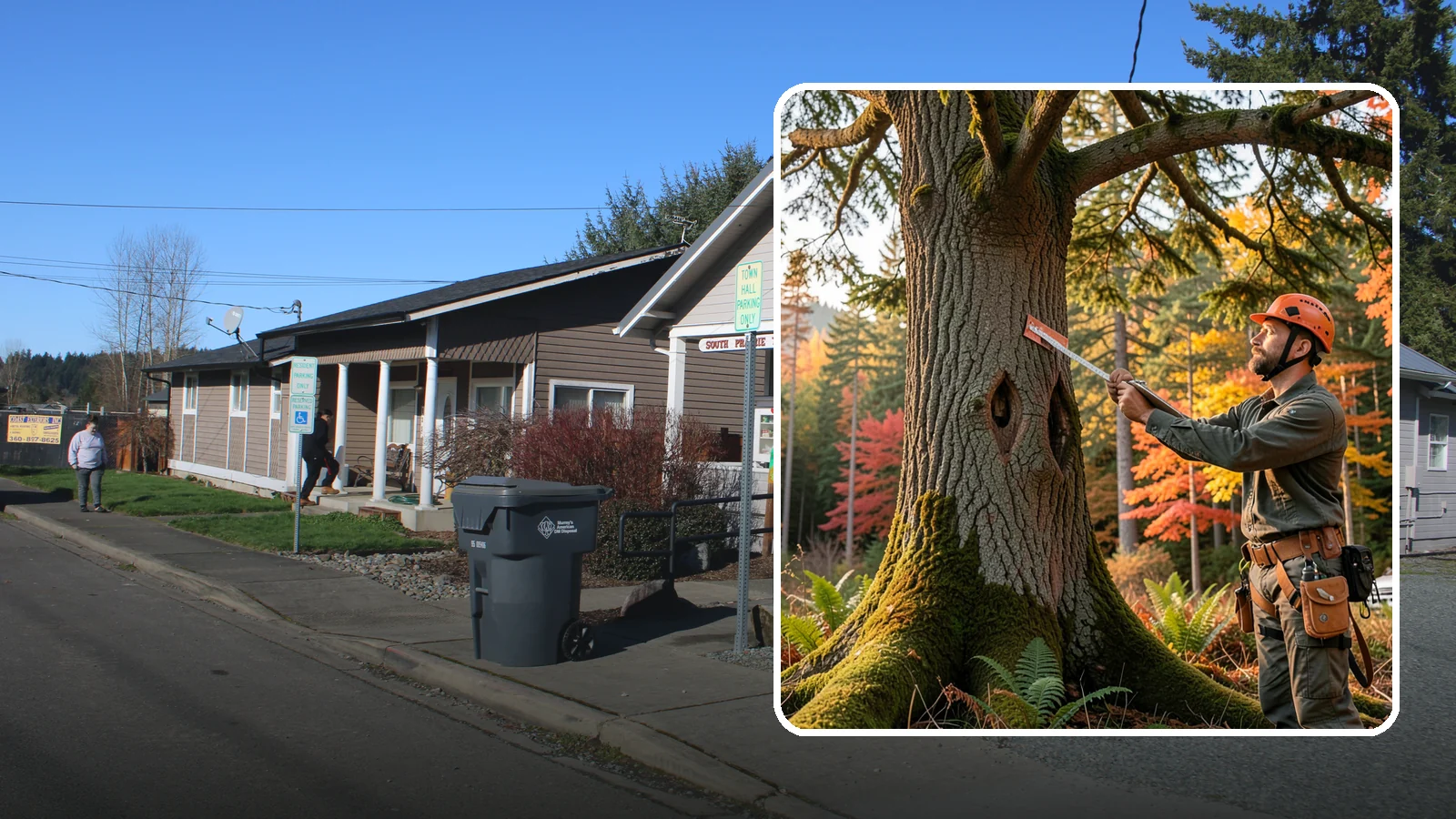 Tree risk assessment in South Prairie, Pierce County, WA - A structured assessment of the likelihood and consequences of tree failure.