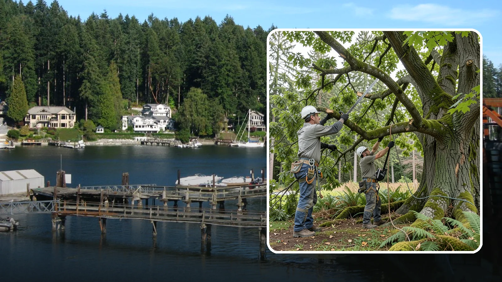 Tree Trimming in Gig Harbor, Pierce County, WA - The selective trimming of branches to maintain a tree's size, shape, and clearance.