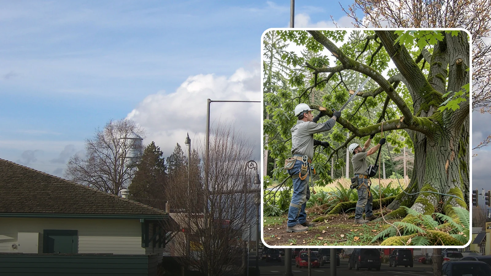 Tree Trimming in Marysville, Snohomish County, WA - The selective trimming of branches to maintain a tree's size, shape, and clearance.