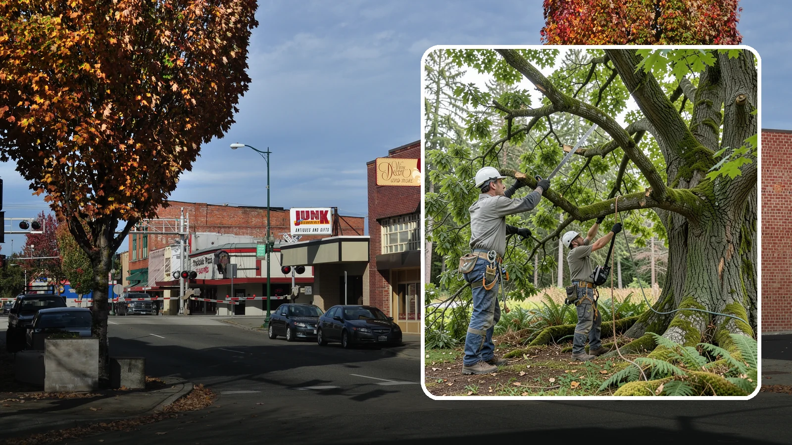Tree Trimming in Puyallup, Pierce County, WA - The selective trimming of branches to maintain a tree's size, shape, and clearance.