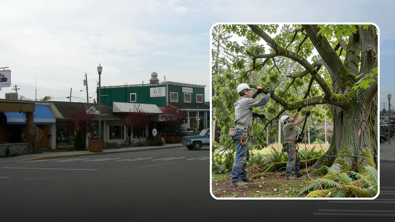 Tree Trimming in Stanwood, Snohomish County, WA - The selective trimming of branches to maintain a tree's size, shape, and clearance.