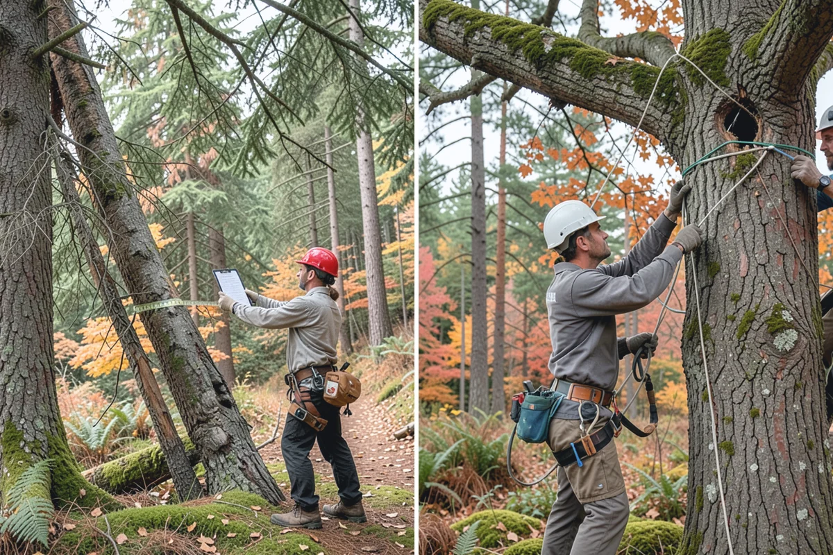 Underbrush clearing in Beaux Arts Village, King County, WA - Assess the site and mark features to protect