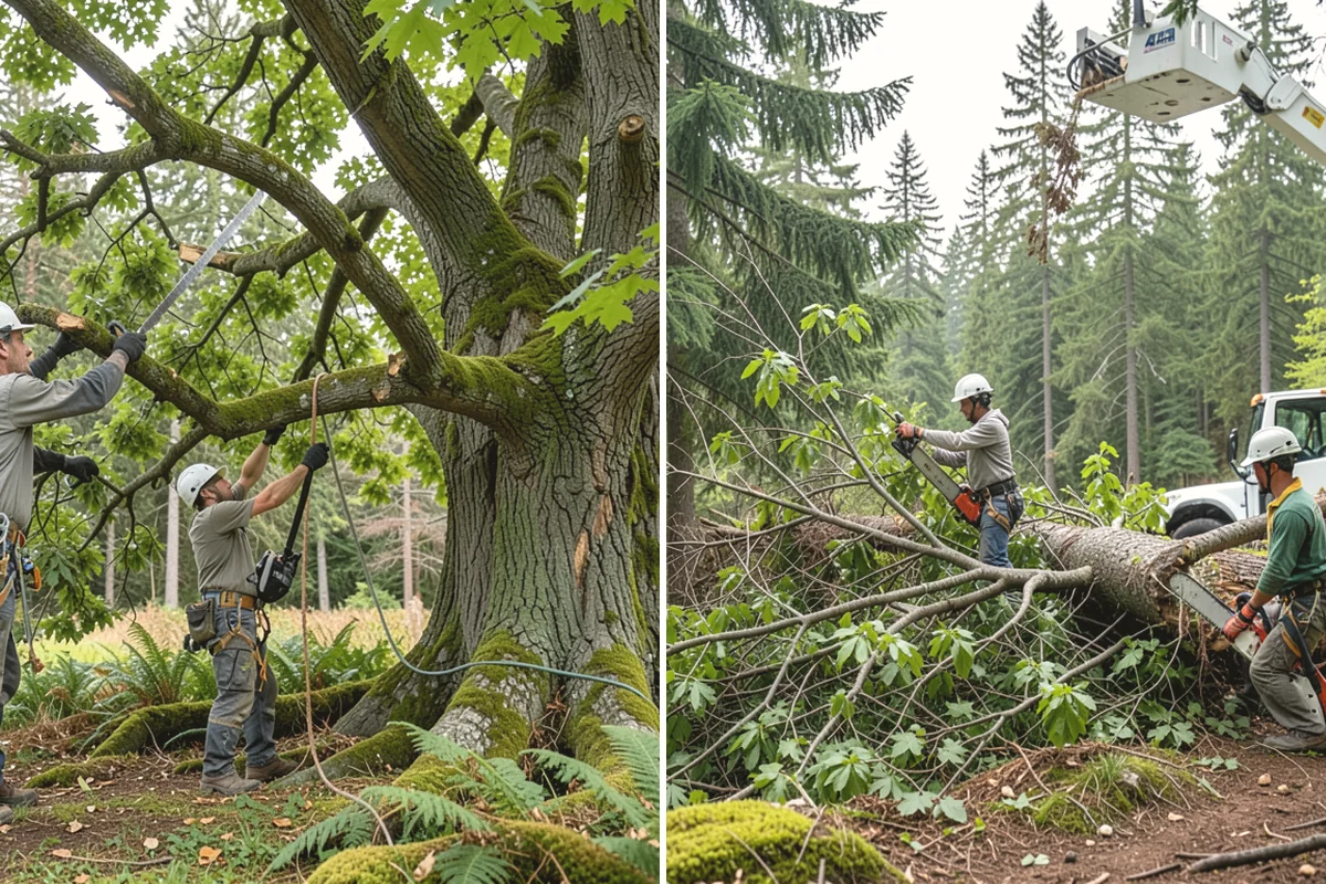 Underbrush clearing in Duvall, King County, WA - Assess the site and mark features to protect