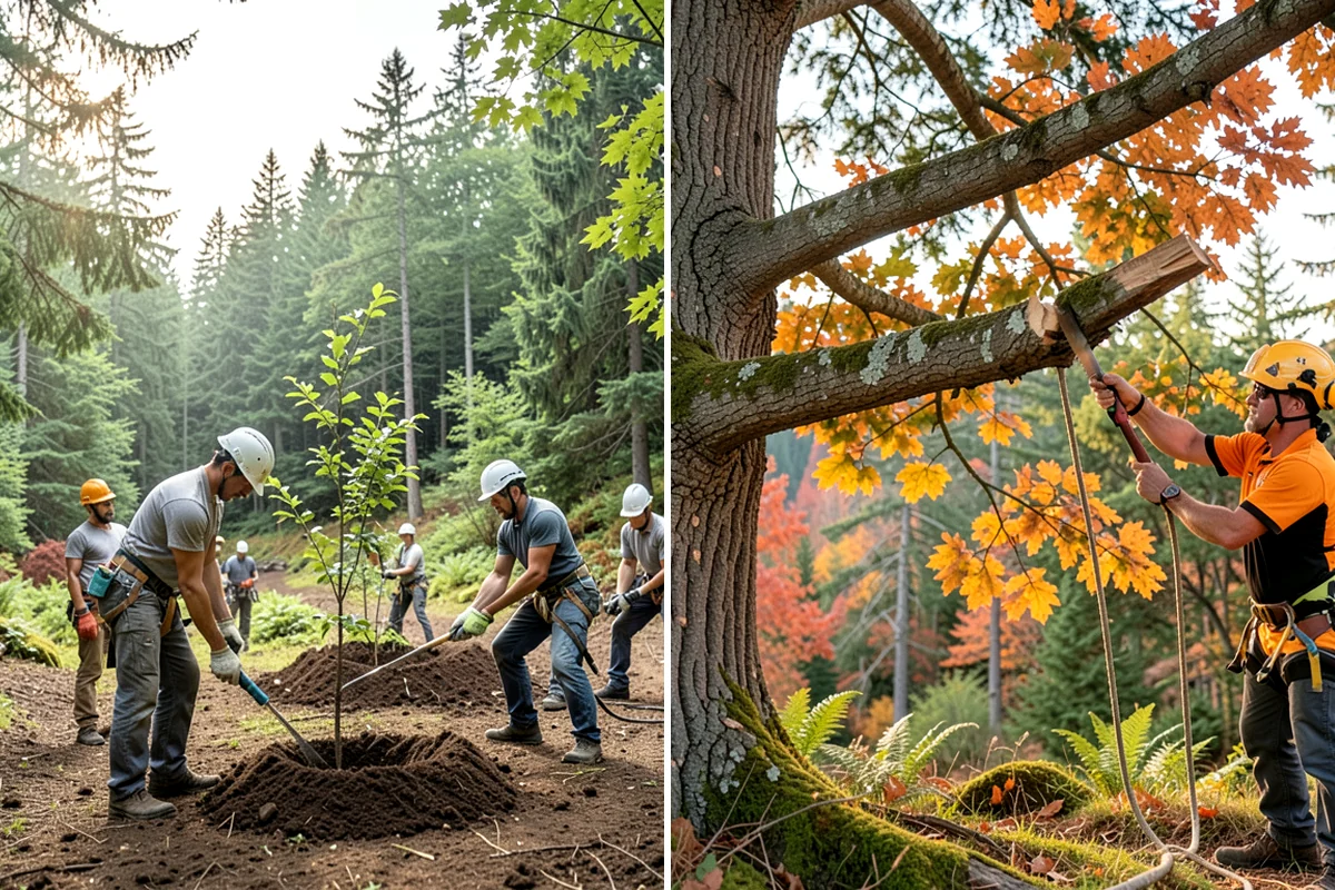 Underbrush clearing in Maple Valley, King County, WA - Assess the site and mark features to protect