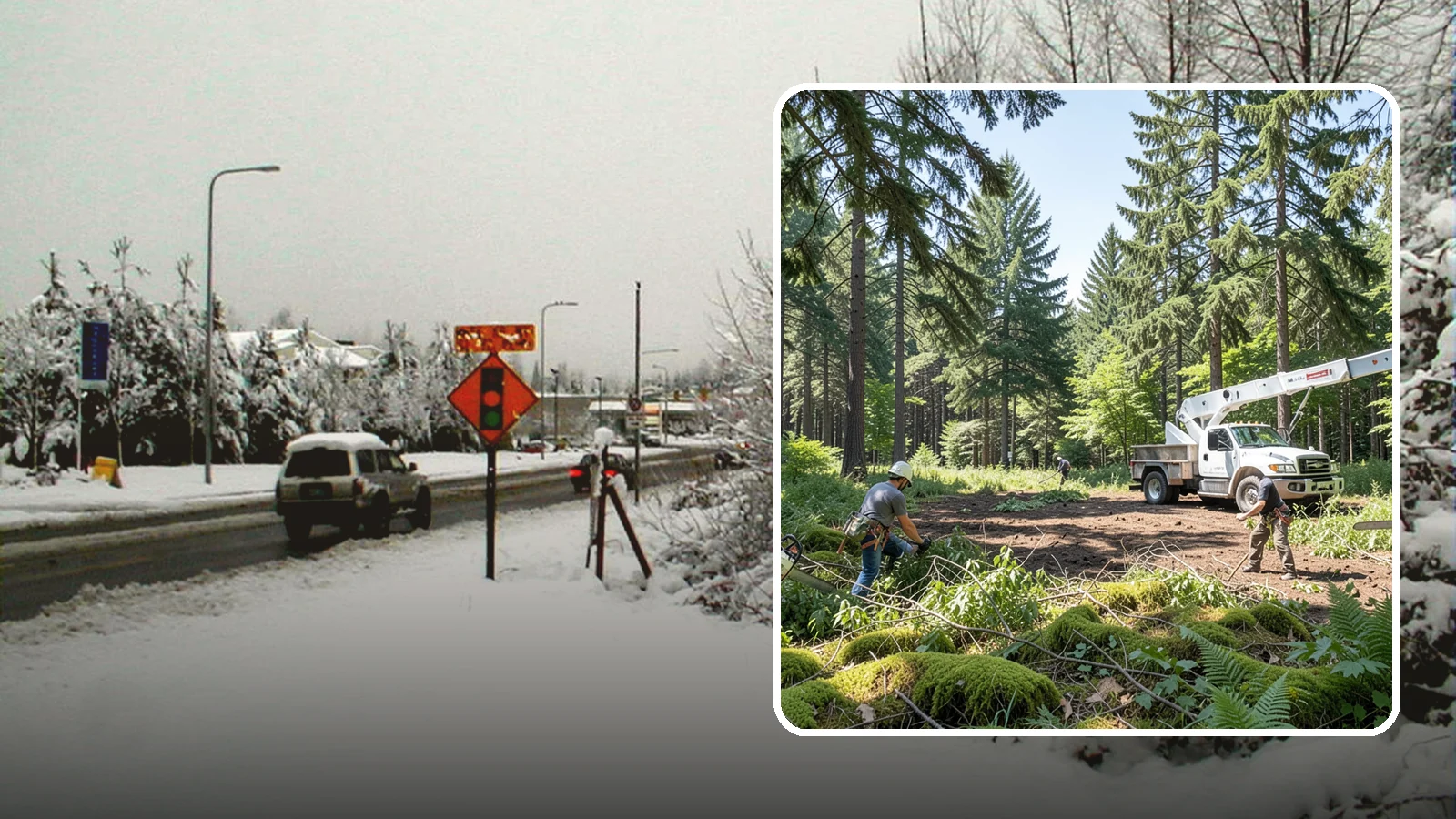 Underbrush clearing in Newcastle, King County, WA - The clearing of understory growth beneath trees.