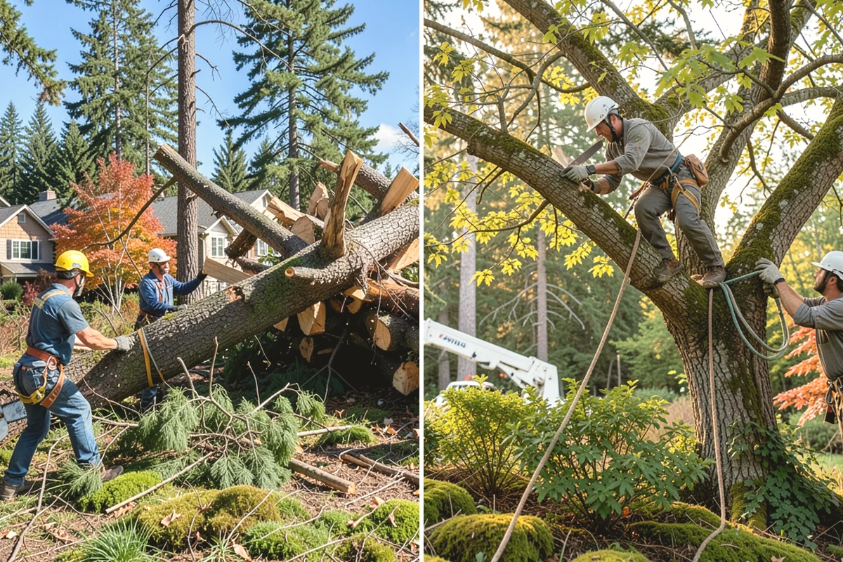 Underbrush clearing in Oak Harbor, Island County, WA - Assess the site and mark features to protect