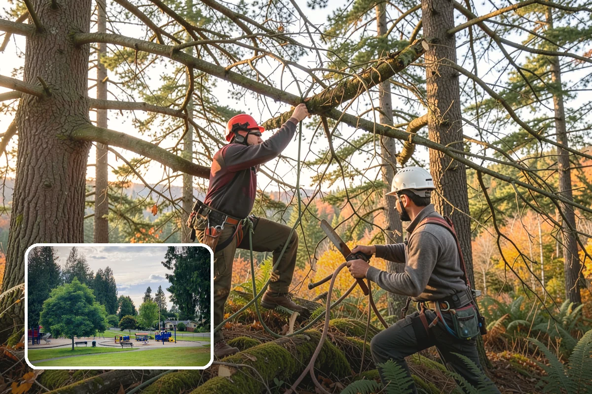 Utility line clearance pruning in Bonney Lake, Pierce County, WA - Improves tree structure, health, and appearance