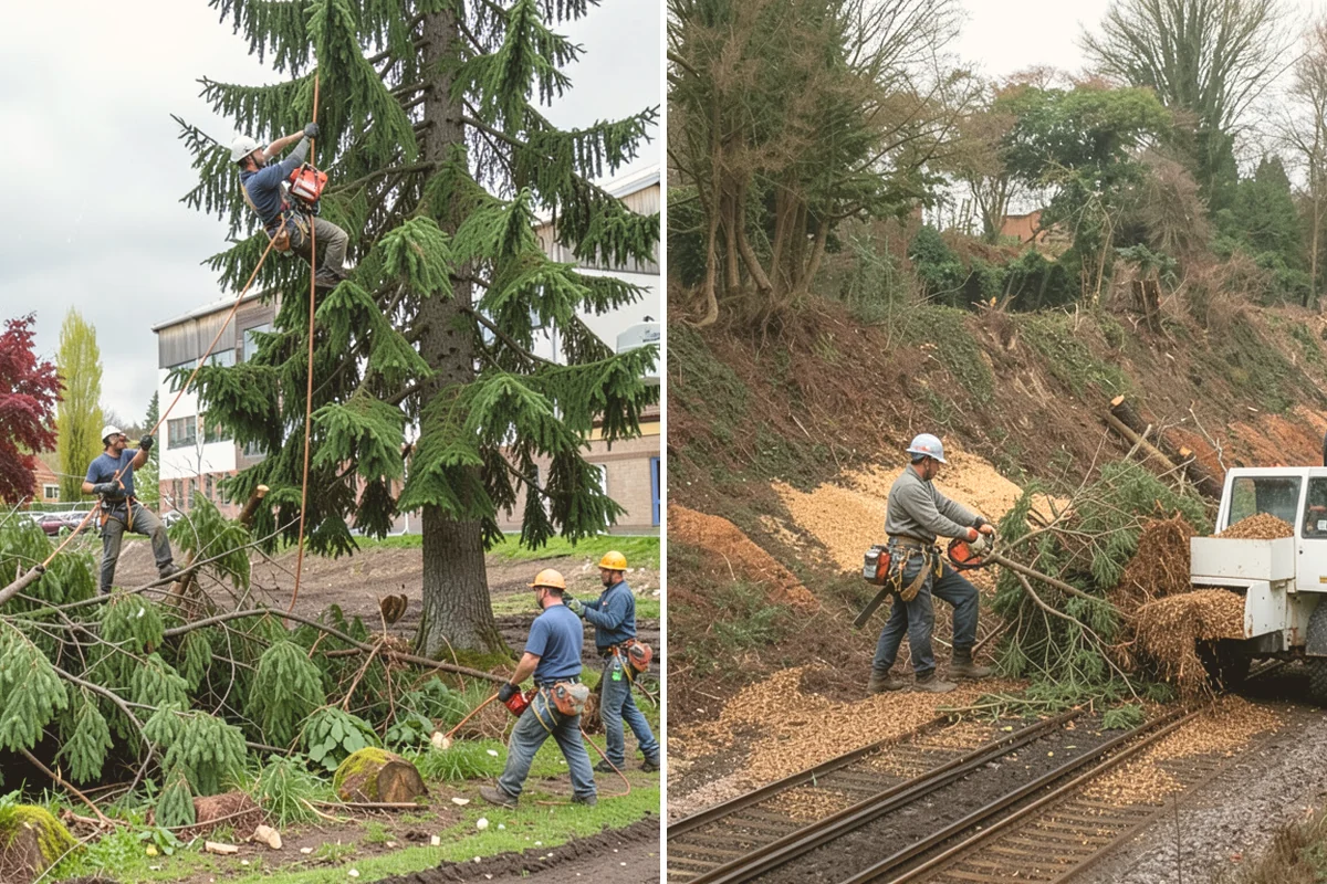 Utility line clearance pruning in Bothell, King County, WA - Assess canopy condition and pruning objectives