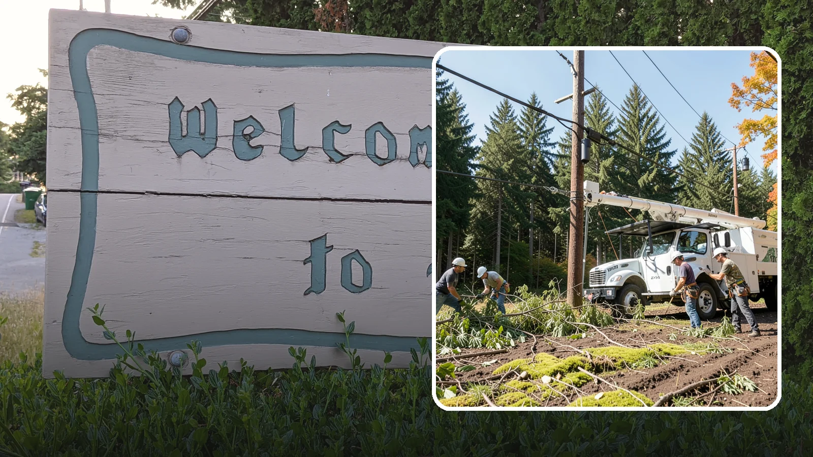 Utility line clearance pruning in Brier, Snohomish County, WA - Pruning to maintain safe clearance between trees and utility lines.