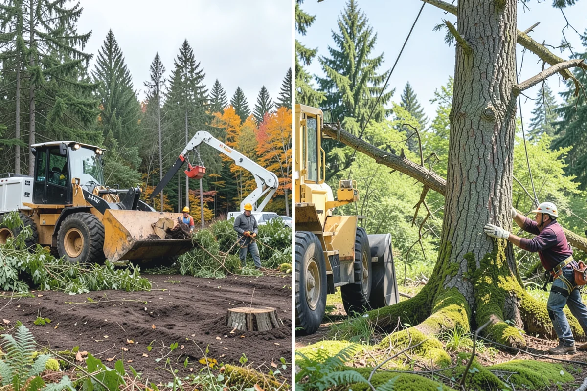 Utility line clearance pruning in Buckley, Pierce County, WA - Assess canopy condition and pruning objectives