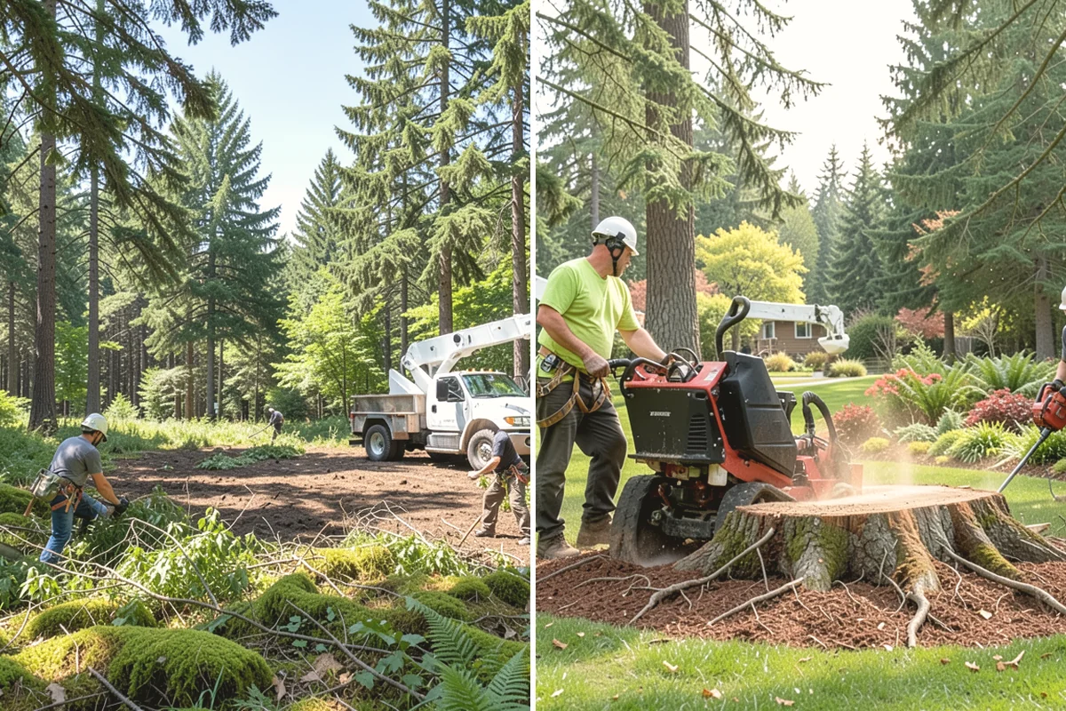 Utility line clearance pruning in Carbonado, Pierce County, WA - Assess canopy condition and pruning objectives