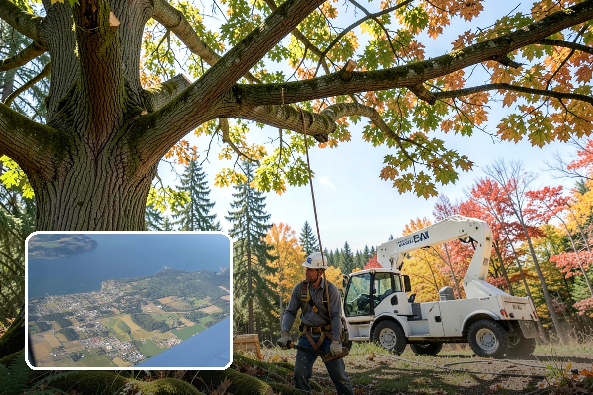 Utility line clearance pruning in Coupeville, Island County, WA - Improves tree structure, health, and appearance